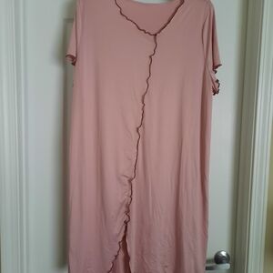 Pink Ruffled Short Sleeve Gown